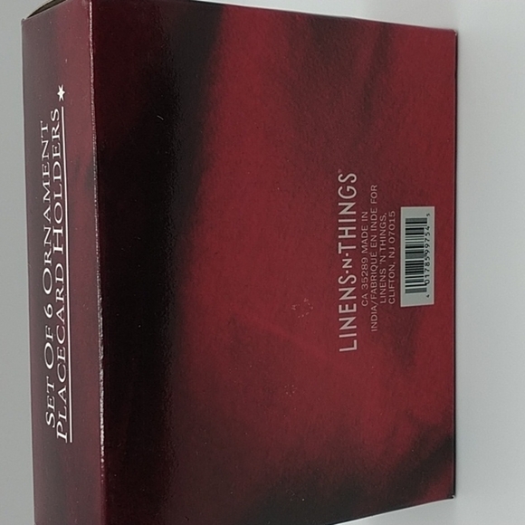 Linens N Things Set of Six Christmas Ornament Placecard Holders with Bla… - Picture 4 of 9